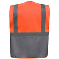 Orange-Grey - Back - Yoko Unisex Adult Executive Hi-Vis Waistcoat