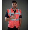 Pink - Back - Yoko Unisex Adult Executive Hi-Vis Waistcoat