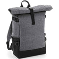 Grey Marl-Black - Front - Bagbase Roll Top Backpack