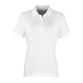 White - Front - Premier Womens-Ladies Coolchecker Pique Polo Shirt