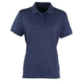 Navy - Front - Premier Womens-Ladies Coolchecker Pique Polo Shirt