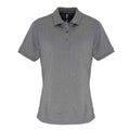 Grey Melange - Front - Premier Womens-Ladies Coolchecker Pique Polo Shirt