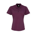 Aubergine - Front - Premier Womens-Ladies Coolchecker Pique Polo Shirt