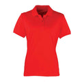 Strawberry Red - Front - Premier Womens-Ladies Coolchecker Pique Polo Shirt