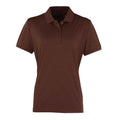 Brown - Front - Premier Womens-Ladies Coolchecker Pique Polo Shirt