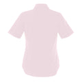 Pink - Back - Premier Womens-Ladies Poplin Short-Sleeved Blouse