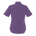 Purple - Back - Premier Womens-Ladies Poplin Short-Sleeved Blouse