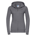 Convoy Grey - Front - Russell Womens-Ladies Authentic Full Zip Hoodie