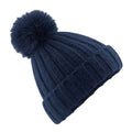 Navy - Front - Beechfield Unisex Adult Verbier Pom Pom Beanie