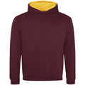 Burgundy-Gold - Front - Awdis Childrens-Kids Varsity Hoodie