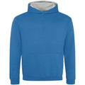 Sapphire Blue-Heather Grey - Front - Awdis Childrens-Kids Varsity Hoodie