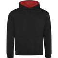 Jet Black-Fire Red - Front - Awdis Childrens-Kids Varsity Hoodie