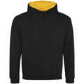 Jet Black-Gold - Front - Awdis Childrens-Kids Varsity Hoodie