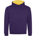 Purple-Sun Yellow - Front - Awdis Childrens-Kids Varsity Hoodie