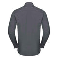 Convoy Grey - Back - Russell Collection Mens Poplin Tailored Long-Sleeved Shirt