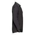 Black - Side - Russell Collection Mens Poplin Tailored Long-Sleeved Shirt