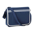 French Navy-White - Front - Bagbase Retro Messenger Bag