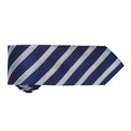 Navy-Silver - Back - Premier Mens Stripe Waffle Tie