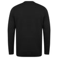 Black - Back - Henbury Mens Cotton Acrylic Crew Neck Sweatshirt