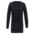 Charcoal - Front - Premier Womens-Ladies Longline V Neck Cardigan