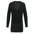 Black - Front - Premier Womens-Ladies Longline V Neck Cardigan