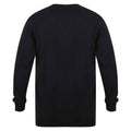 Navy - Back - Henbury Mens Cotton Acrylic V Neck Sweatshirt