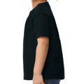 Black - Side - Gildan Childrens-Kids Plain Cotton Heavy T-Shirt