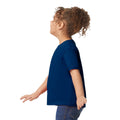 Navy - Side - Gildan Childrens-Kids Plain Cotton Heavy T-Shirt