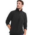 Black - Lifestyle - Russell Mens Zip Neck Outdoor Fleece Top