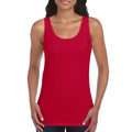 Cherry Red - Lifestyle - Gildan Womens-Ladies Softstyle Plain Tank Top