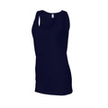 Navy - Side - Gildan Womens-Ladies Softstyle Plain Tank Top