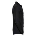 Black - Side - Russell Collection Mens Ultimate Stretch Long-Sleeved Formal Shirt