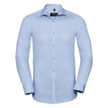 Bright Sky - Front - Russell Collection Mens Ultimate Stretch Long-Sleeved Formal Shirt