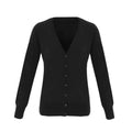 Black - Front - Premier Womens-Ladies Essential Acrylic V Neck Cardigan