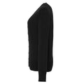 Black - Side - Premier Womens-Ladies Essential Acrylic V Neck Cardigan