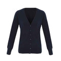 Navy - Front - Premier Womens-Ladies Essential Acrylic V Neck Cardigan