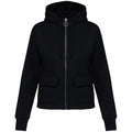 Black - Front - Native Spirit Womens-Ladies Full Zip Hoodie