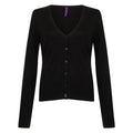 Black - Front - Henbury Womens-Ladies Lightweight V Neck Cardigan