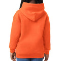 Orange - Back - Gildan Childrens-Kids Heavy Blend Hooded Sweatshirt