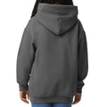 Charcoal - Back - Gildan Childrens-Kids Heavy Blend Hooded Sweatshirt