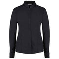 Black - Front - Kustom Kit Womens-Ladies Mandarin Collar Long-Sleeved Shirt