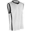 White-Black - Front - Spiro Mens Basketball Top