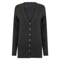 Grey Marl - Front - Henbury Womens-Ladies Cotton Acrylic V Neck Cardigan