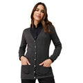 Grey Marl - Pack Shot - Henbury Womens-Ladies Cotton Acrylic V Neck Cardigan