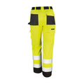 Fluorescent Yellow - Back - SAFE-GUARD by Result Unisex Adult Hi-Vis Cargo Trousers