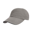 Grey-Black - Front - Result Mens Heavy Brushed Cotton Sandwich Peak Baseball Cap