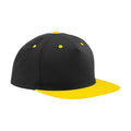 Black-Yellow - Front - Beechfield Contrast 5 Panel Snapback Cap