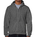 Dark Heather - Side - Gildan Mens Heavy Blend Full Zip Hoodie