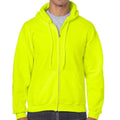 Safety Green - Side - Gildan Mens Heavy Blend Full Zip Hoodie