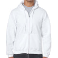 White - Side - Gildan Mens Heavy Blend Full Zip Hoodie